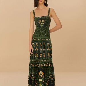 FARM Rio black flowers arch maxi dress.  BNWT. Size M